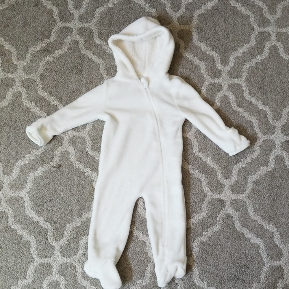 Baby Girl Hooded Bodysuit. Size 3-6 Months.
